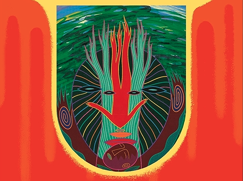 Painted figure submerged in water, the of-water-and-the-spirit register